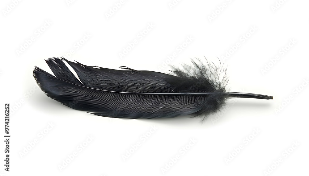 feather of a bird on a white background close-up macro feather of a bird on a white background close-up macro