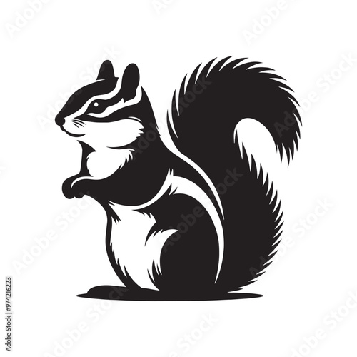 Creative chipmunk silhouette for various media and digital work - Chipmunk black vector
