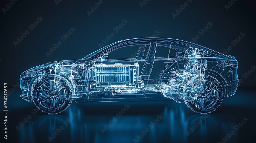 Naklejka premium Electric Car: A Modern Automotive Design