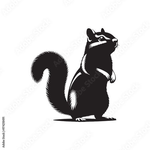 Chipmunk silhouette for versatile design projects - Chipmunk black vector
