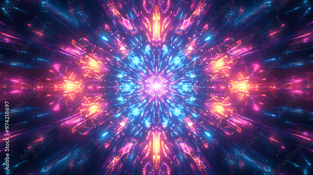 Neon Kaleidoscope Symmetry Neon Kaleidoscope Symmetry