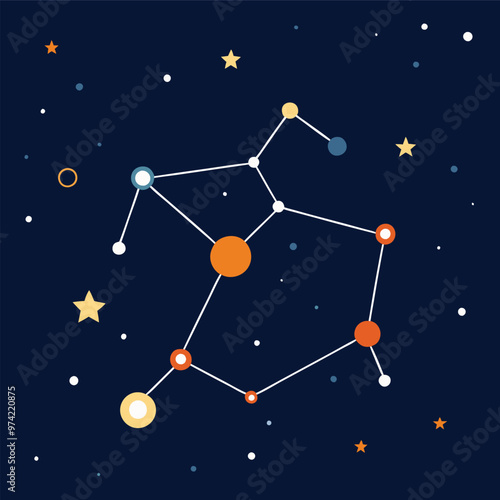 Detailed Constellation Map for Astronomical Designs