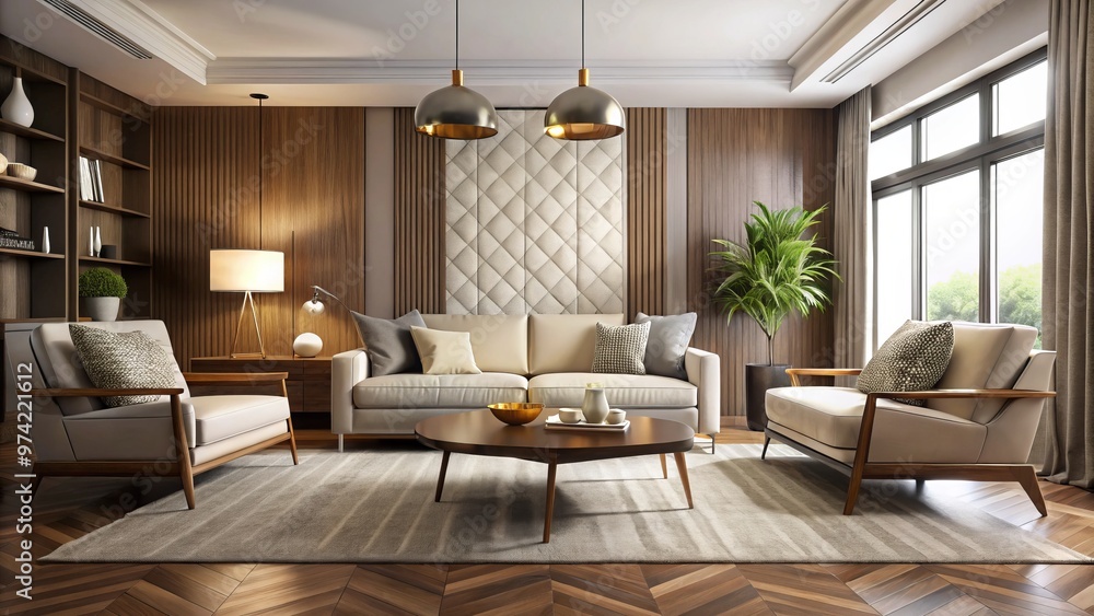 Soften modern sophistication with plush neutrals and geometric lines, bringing warmth and elegance to your mid century Soften modern sophistication with plush neutrals and geometric lines, bringing warmth and elegance to your mid century
