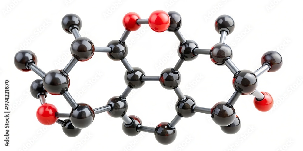 Molecular model of a carbene monomer, a reactive organic compound, displaying hexagonal carbon atoms bonded to hydrogen Molecular model of a carbene monomer, a reactive organic compound, displaying hexagonal carbon atoms bonded to hydrogen