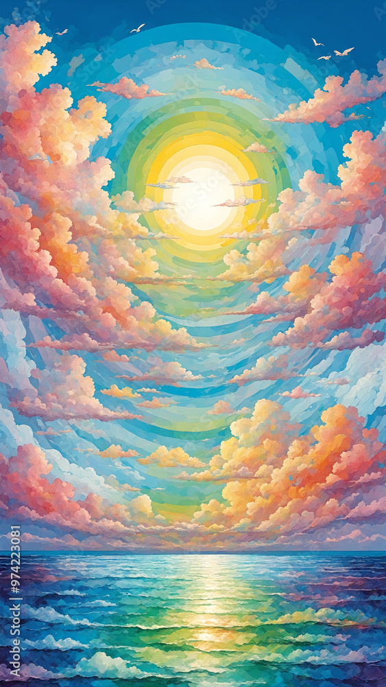 Abstract art style colorful clouds. Abstract art style colorful clouds.