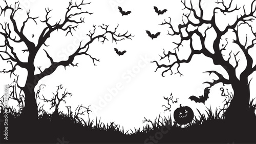 halloween decoration vector silhouette background simple silhouette black