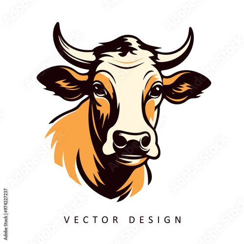 cow minimalist vector design isolated illustration