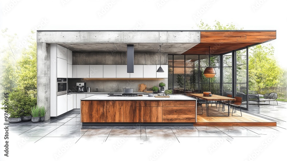 Modern Open-Concept Kitchen Design Generative AI Modern Open-Concept Kitchen Design Generative AI