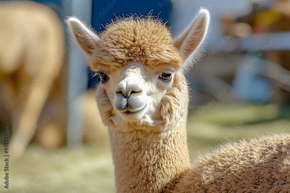Obraz premium Alpaca in a mountain.