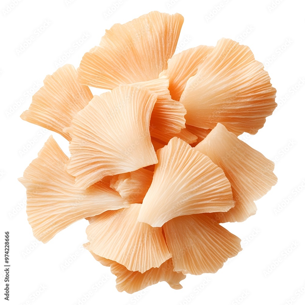 Macro Shot of Perfect Pickled Ginger on Clean White Background Macro Shot of Perfect Pickled Ginger on Clean White Background