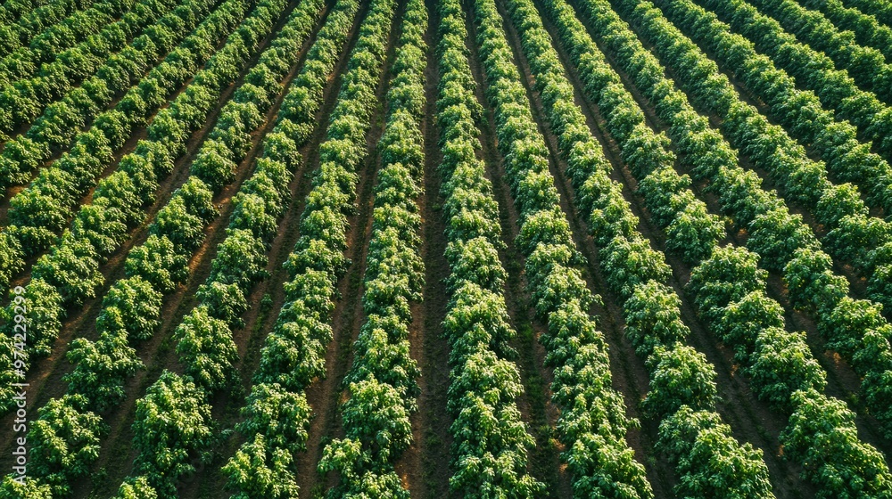 Aerial view of a large tomato farm, no people, and clear space for copy Aerial view of a large tomato farm, no people, and clear space for copy