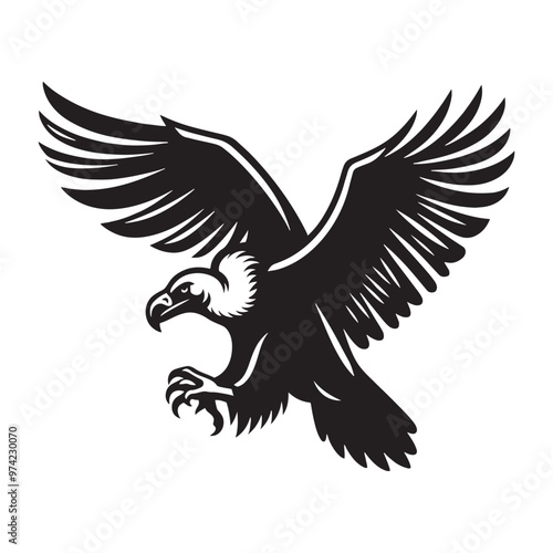 Unique condor silhouette for diverse creative projects - Condor black vector

