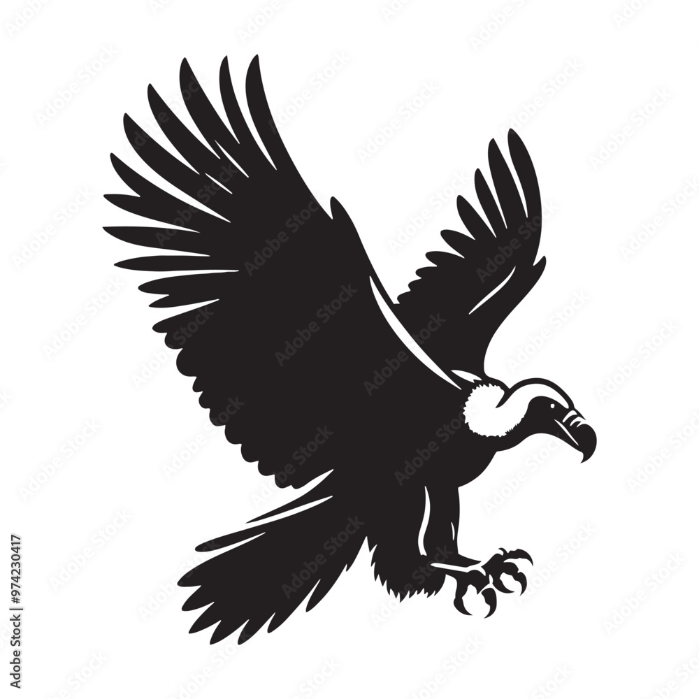 Obraz premium Minimalistic condor silhouette for innovative digital designs - Condor illustration - minimallest condor vector 