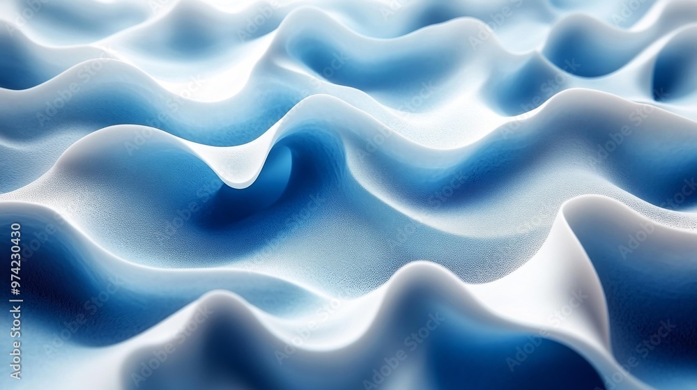 Abstract Blue and White Wave Pattern Generative AI Abstract Blue and White Wave Pattern Generative AI