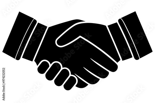  Hand shake vector silhouette,Illustration of handshaking