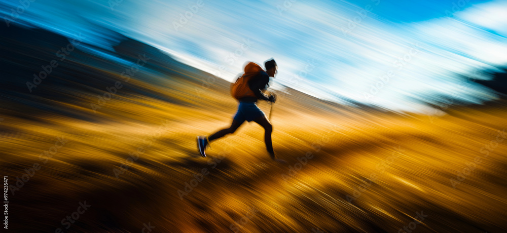 Speed hiking. Running and hiking in the mountains Speed hiking. Running and hiking in the mountains