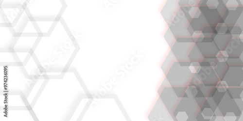  Luxury white pattern with hexagons. Vector illustration.3D futuristic abstract honeycomb mosaic background. Science Technologic Hexagonal Pattern abstract background. 