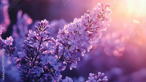  A tight shot of a flower cluster, backed by a radiant light source