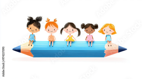 Girls on Pencil.