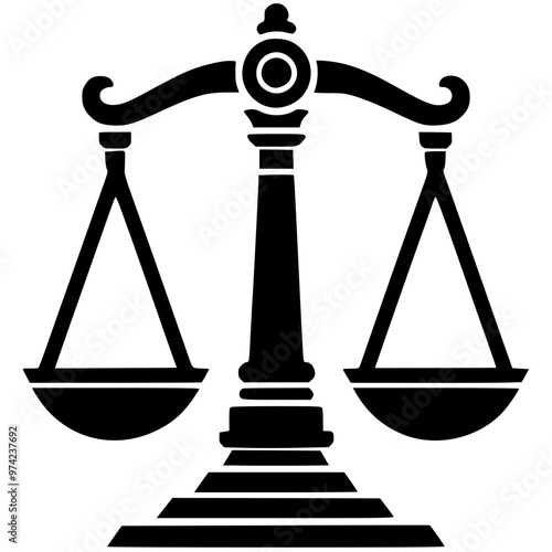 Silhouette of constitutional scales