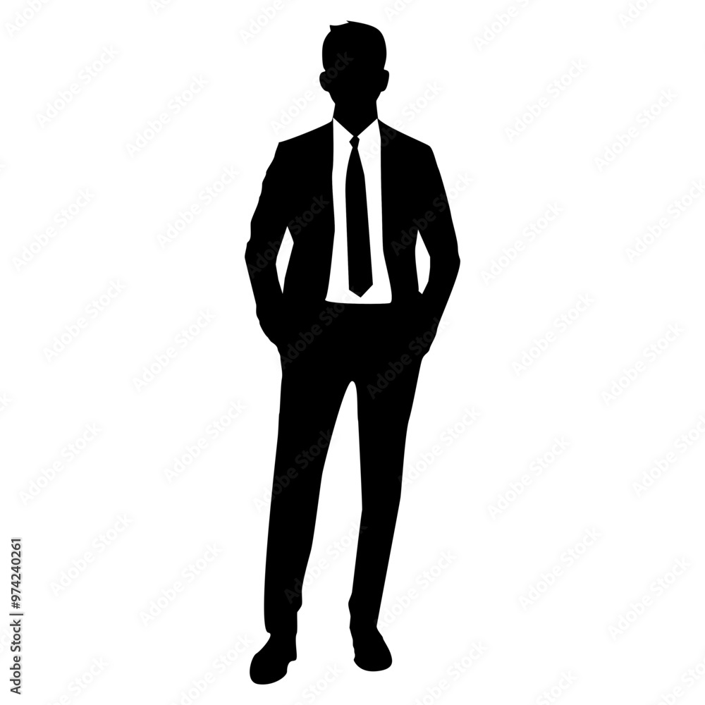 business man standing pose silhouette business man standing pose silhouette