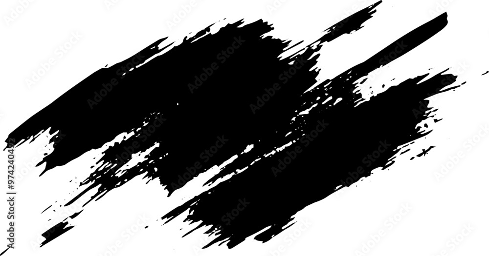 Black ink brush stroke vector background on a white background Black ink brush stroke vector background on a white background