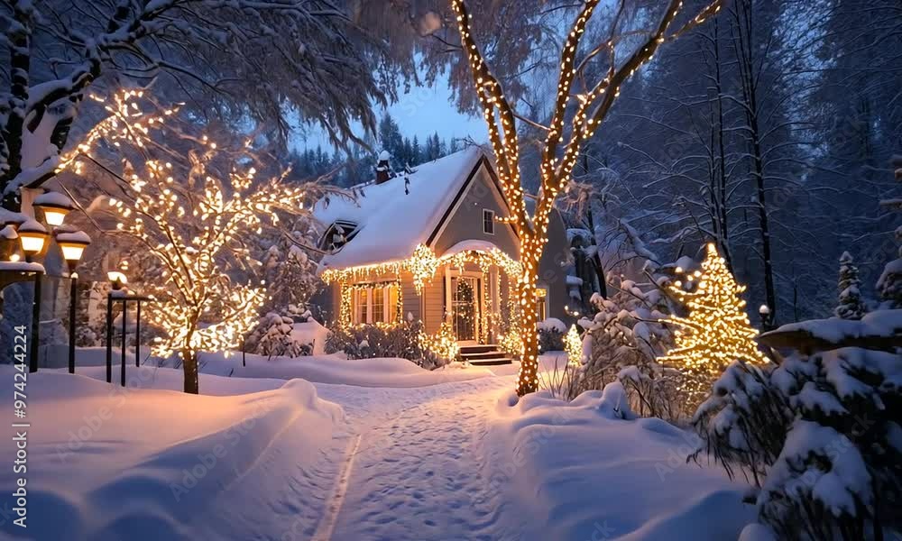 This captivating video depicts a serene snowy landscape illuminated by vibrant christmas lights. The enchanting atmosphere creates a magical winter wonderland, ideal for holiday-inspired projects.
This captivating video depicts a serene snowy landscape illuminated by vibrant christmas lights. The enchanting atmosphere creates a magical winter wonderland, ideal for holiday-inspired projects.