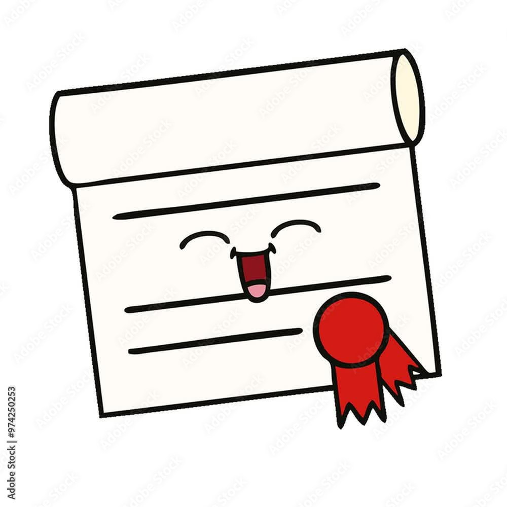 cute cartoon of a certificate cute cartoon of a certificate