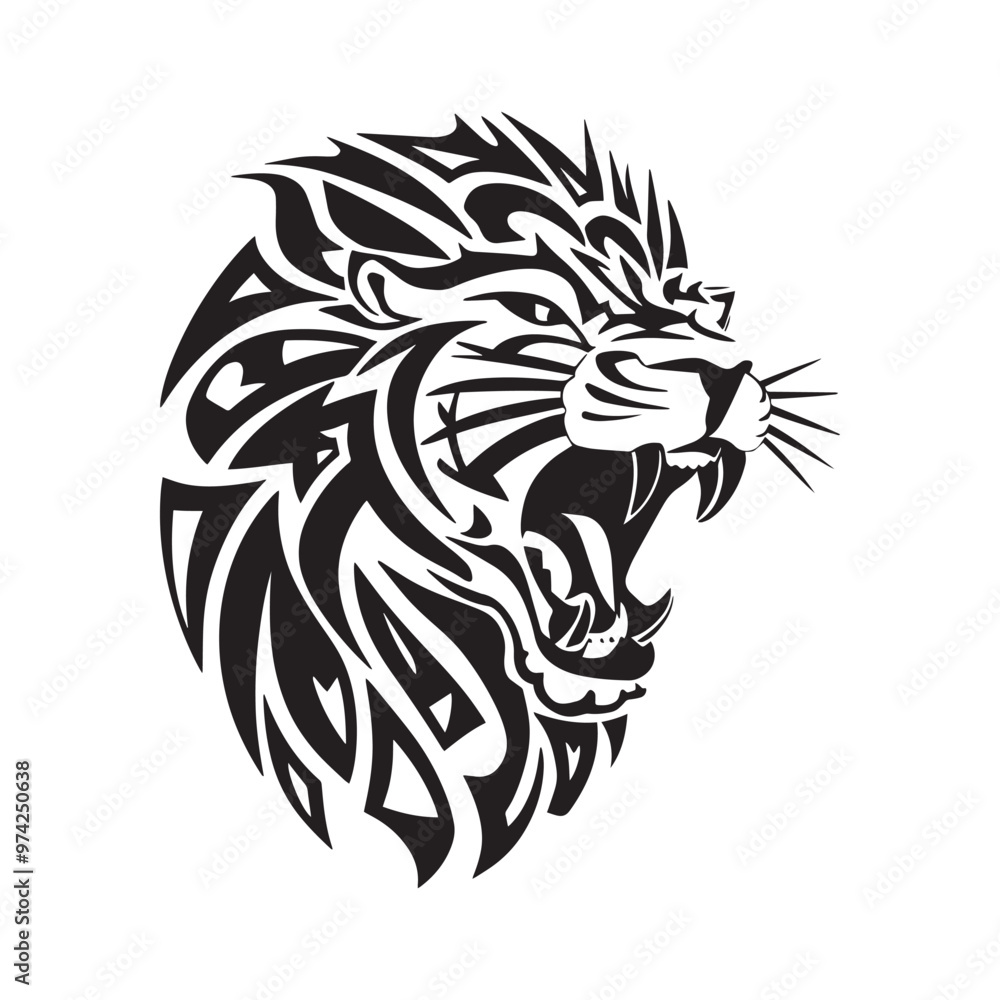 silhouette lion head logo design silhouette lion head logo design