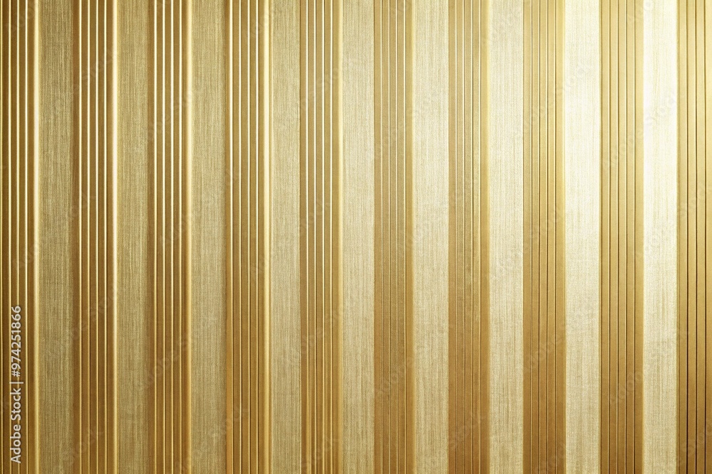 Obraz premium Luxurious gold striped wallpaper with subtle texture and elegant sheen, adding sophistication and glamour to any interior design, perfect for upscale residential or commercial spaces.