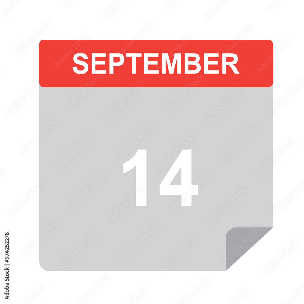 14 september calendar, september calendar vector illustration 14 september calendar, september calendar vector illustration