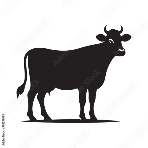 Unique cow silhouette for artistic and digital purposes - Cow black vector
