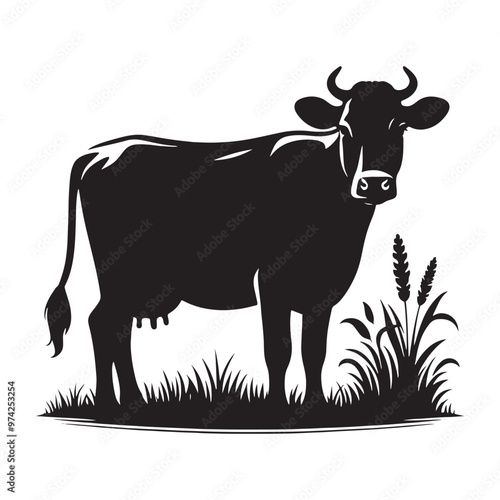 Captivating cow silhouette for innovative design projects - Cow black vector
Captivating cow silhouette for innovative design projects - Cow black vector