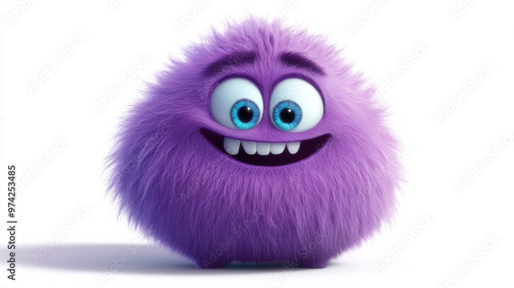 Cute Purple Furry Monster. Cute Purple Furry Monster.