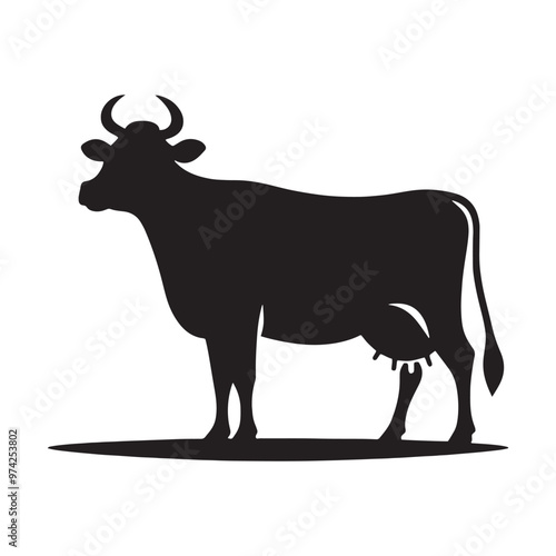 Creative cow silhouette for unique design purposes - Cow black vector
