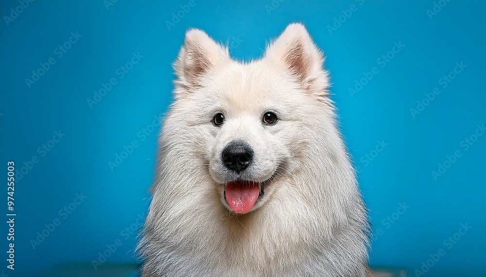 Samoyed on colored background Samoyed on colored background