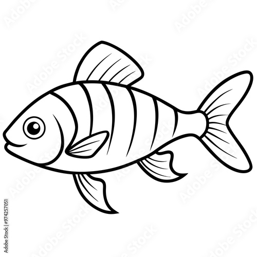 fish line art vector illustration