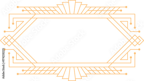 Classic art deco line golden frame or border