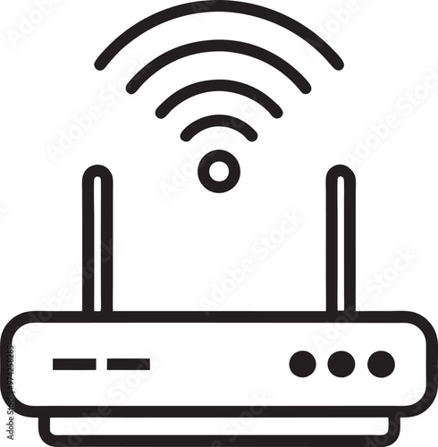router icon vector, wifi router black and white.