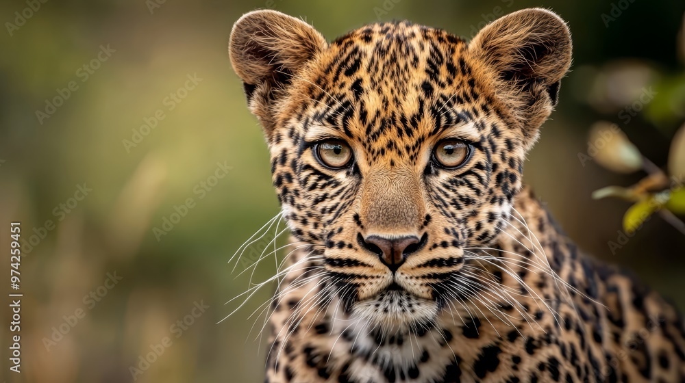 A tight shot of a cheetah's expression, surrounded by a hazy backdrop of trees and bushes A tight shot of a cheetah's expression, surrounded by a hazy backdrop of trees and bushes