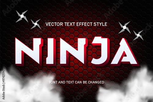 ninja night knight japan typography editable text effect font style template design background