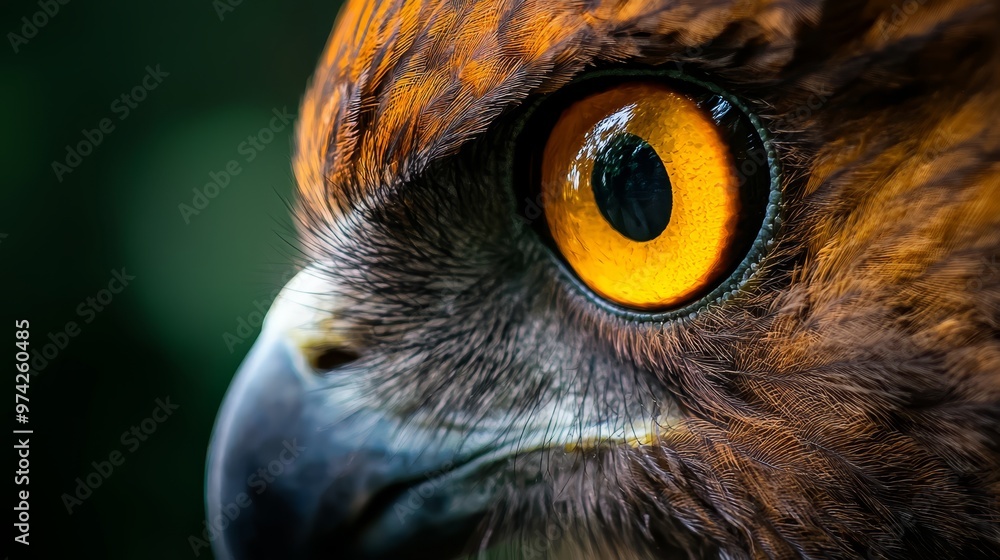 A tight shot of a bird's expressive eye, featuring an orb of vibrant orange and yellow hues at its core A tight shot of a bird's expressive eye, featuring an orb of vibrant orange and yellow hues at its core