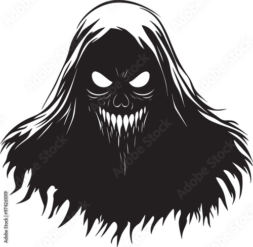 Scary Halloween Ghoul vector silhouette black