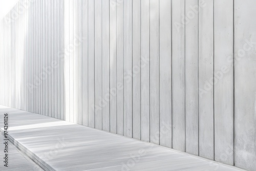 This image features a bright, sunlit exterior with a clean and minimalist panel design. It emphasizes simplicity, modernity, and a sleek architectural style.