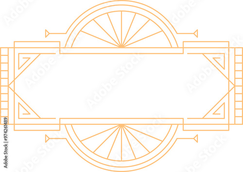 Vintage art deco golden frame or divider