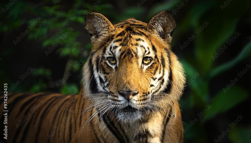 Fototapeta premium Golden tiger with elegant stripes