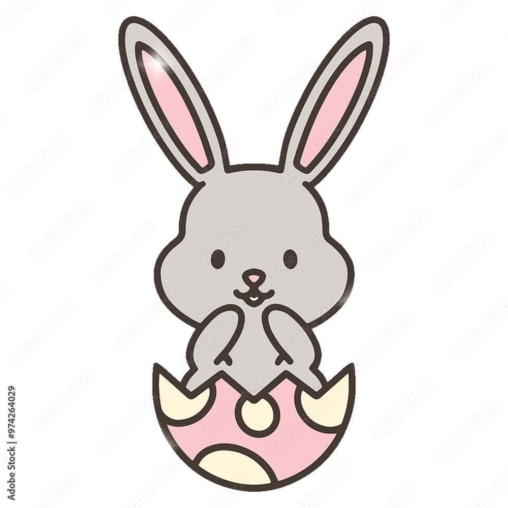 easter bunny in eggshell