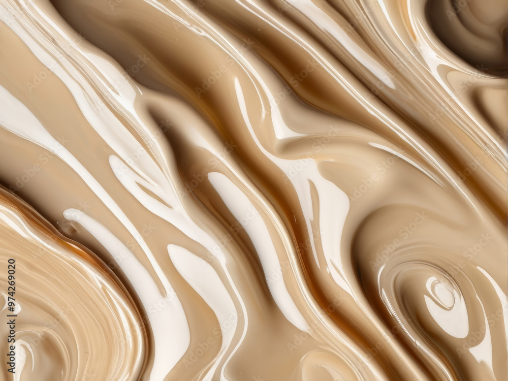 Banner with makeup foundation cream splash. Liquid acrylic fluid abstract background. Beige backdrop abstract mixing painting. Art with flows and splashes for interior poster, wallpaper Banner with makeup foundation cream splash. Liquid acrylic fluid abstract background. Beige backdrop abstract mixing painting. Art with flows and splashes for interior poster, wallpaper