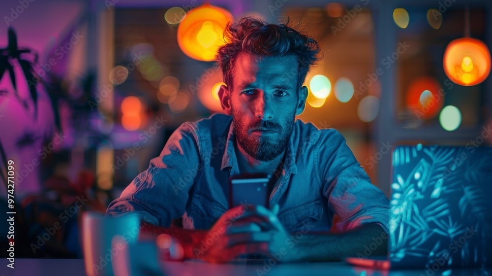 Embracing Mental Health Tech: Employee Engaged in Stress Management App Embracing Mental Health Tech: Employee Engaged in Stress Management App