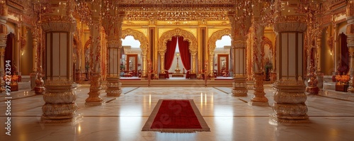 Indian palace architecture with decorations, festive atmosphere